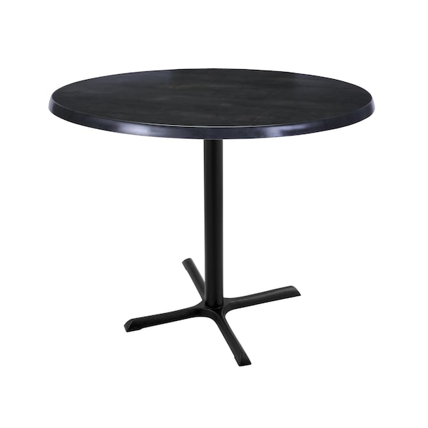 36" Tall In/Outdoor All-Season Table, 36" dia. Black Steel Top